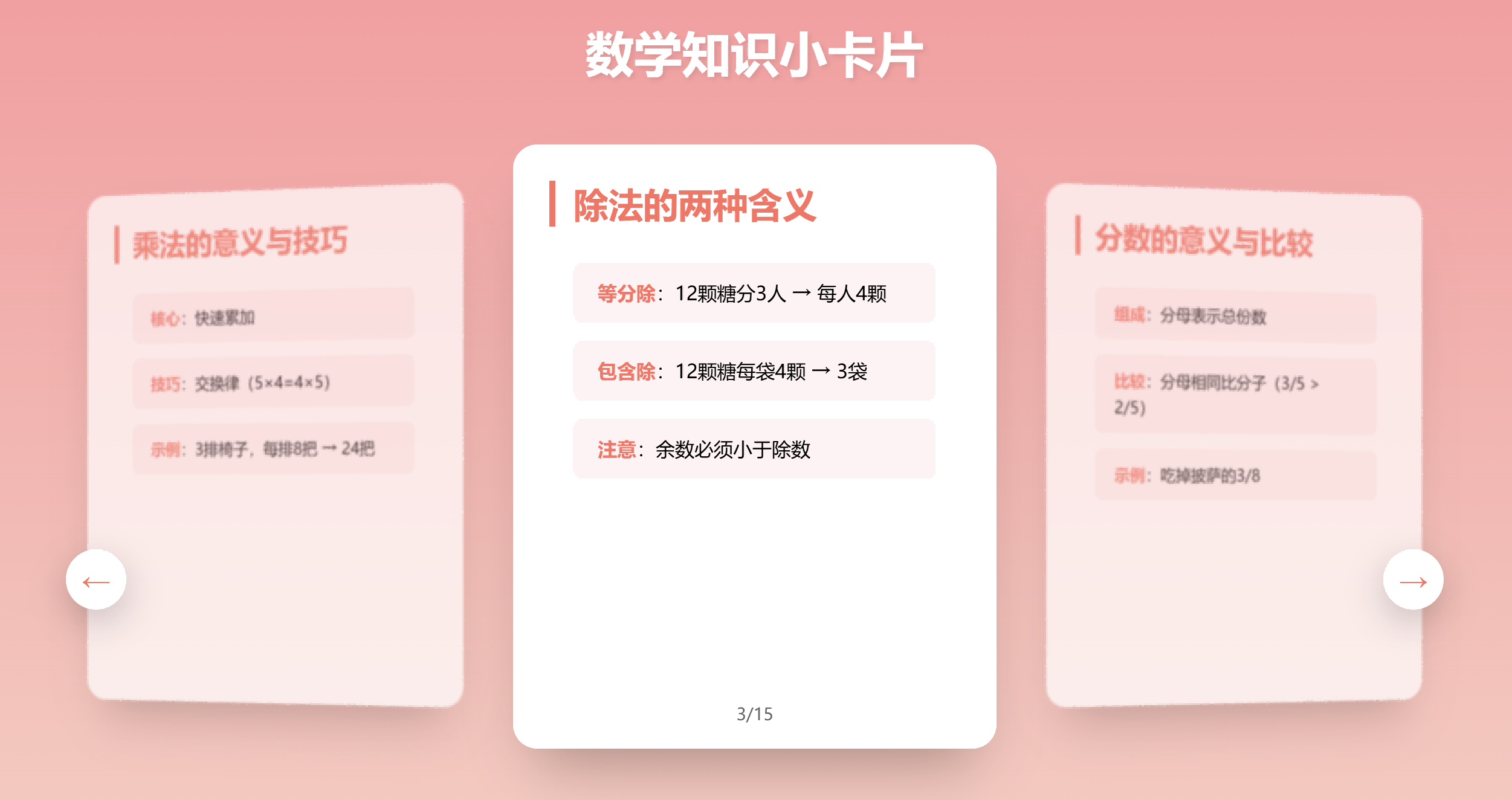 数学知识卡片